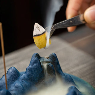 Buddha Gift Creative Mountain River Ceramic Healing Backflow Incense Burner