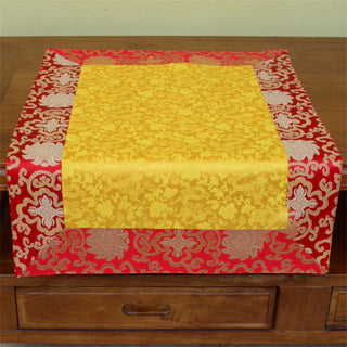 Buddha Gift Brocade Prayer Altar Flower Vajra Dragon Pattern Auspicious Symbols Table Runner