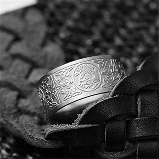 Buddha Gift Four Guardian Beast Dragon White Tiger Suzaku Basalt Carved Success Luck Ring