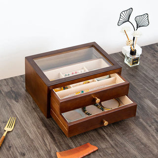 Buddha Gift Retro Solid Wood Jewelry Box Jewelry Storage Box With Drawer