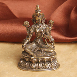 Buddha Gift Bodhisattva Green Tara Calm Hope Copper Statue Decoration