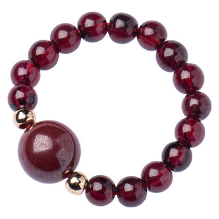 Buddha Gift Garnet Cinnabar Lucky Bead PiXiu Om Mani Padme Hum Rose Protection Ring