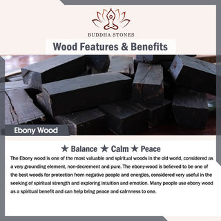 Buddha Gift Tibet Ebony Wood Copper Balance Peace Necklace Pendant