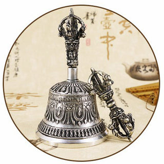 Buddha Gift Tibetan Meditation Bell and Vajra Dorje Copper Decoration Set