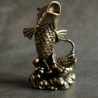 Buddha Gift Handmade Small Koi Fish Copper Wealth Home Decoration