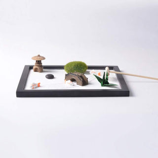 Buddha Gift Koi Fish Small Bridge Grass Landscape Peace Meditation Zen Garden Decoration