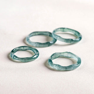 Buddha Gift Natural Jade Bamboo Prosperity Abundance Ring