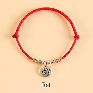 Buddha Gift Handmade 999 Sterling Silver Year of the Dragon Cute Chinese Zodiac Luck Braided Bracelet