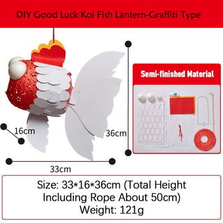 Buddha Gift DIY Good Luck Koi Fish Paper Lantern Lamp Mid-Autumn Festival Child Kids Lantern Decoration