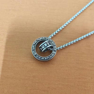 Buddha Gift Tibetan Om Mani Padme Hum Carved Peace Purity Chain Necklace Pendant