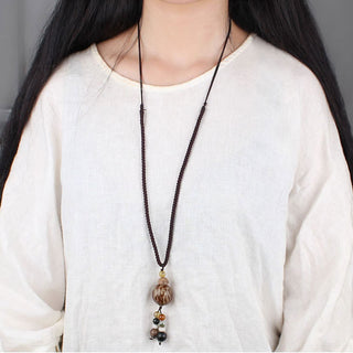 Buddha Gift Bodhi Seed Lotus Wisdom Harmony Necklace Pendant
