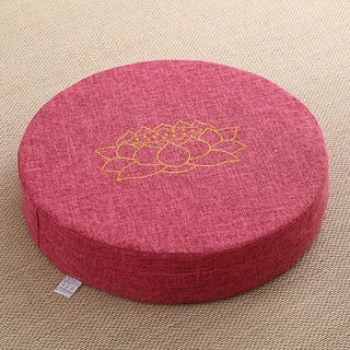 Buddha Gift Lotus Embroidery Cotton Linen Meditation Seat Cushion