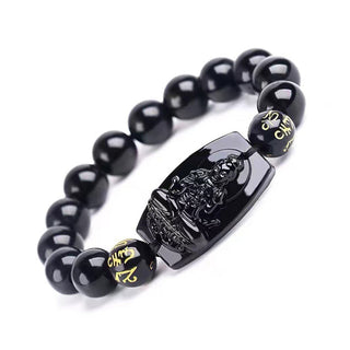 Buddha Gift Chinese Zodiac Obsidian Protection Bracelet