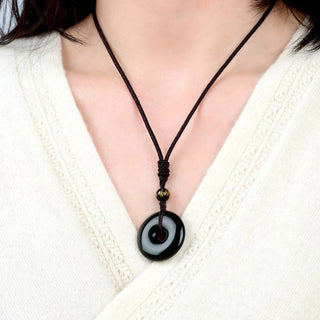 Buddha Gift Tibetan Obsidian Protection Necklace