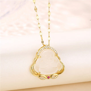 Buddha Gift Natural Laughing Buddha Peace Necklace