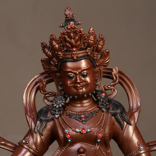 Buddha Gift Yellow Jambhala Bodhisattva Figurine Compassion Copper Statue Home Office Decoration