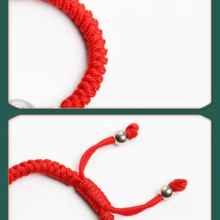 Buddha Gift 999 Sterling Silver Apple Red Multicolored Rope Luck Protection Handcrafted Kids Bracelet