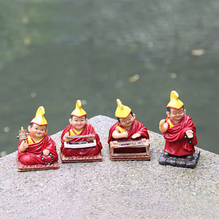 Buddha Gift Hand Painted Tibetan Lama Figures Carved Creative Home Office Car Decoration Ornament