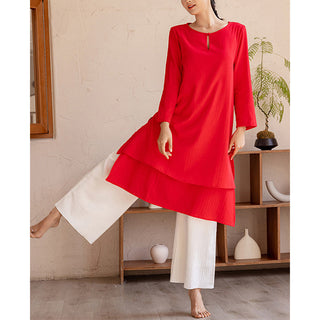 Buddha Gift 2Pcs Simple Design Tai Chi Meditation Yoga Clothing Top Pants Women's Set