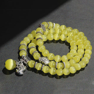 Buddha Gift Cat Eye PiXiu Support Triple Wrap Bracelet