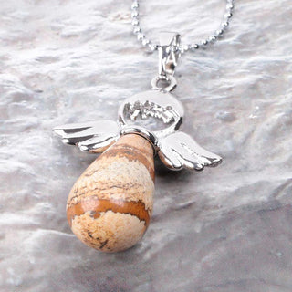 Buddha Gift Little Angel Wings Natural Crystal Luck Necklace Pendant