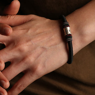 Buddha Gift 999 Sterling Silver Om Mani Padme Hum Peace Magnetic Buckle Bracelet