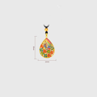 Buddha Gift Colorful Phoenix Flower Luck Strength Necklace Pendant