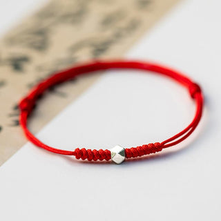 Buddha Gift 925 Sterling Silver Luck Bead Protection Red String Braided Bracelet