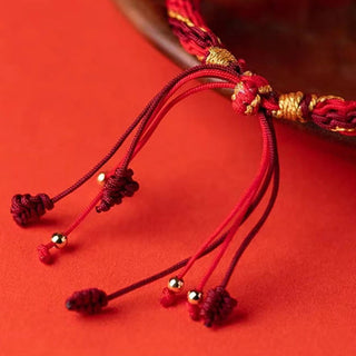 Buddha Gift Five Directions Gods of Wealth Handmade Reincarnation Knot Protection String Braid Bracelet