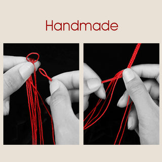 Buddha Gift 999 Gold Bead Handmade Four Thread Wishful Knots Braided Protection Bracelet