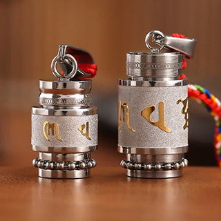 Buddha Gift Tibet Om Mani Padme Hum Shurangama Mantra Titanium Steel Wisdom Amulet Necklace Pendant