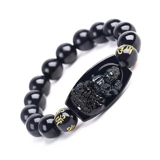 Buddha Gift Chinese Zodiac Obsidian Protection Bracelet