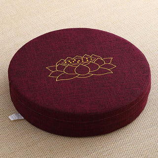 Buddha Gift Lotus Embroidery Cotton Linen Meditation Seat Cushion