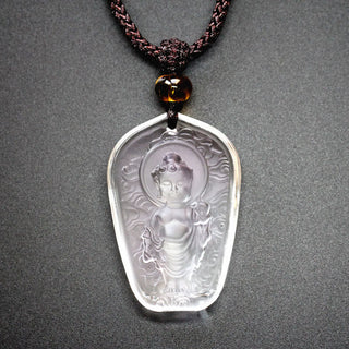 Buddha Gift Tibetan Buddha Liuli Crystal Serenity Necklace Pendant
