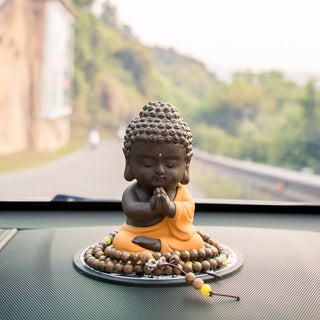 Buddha Gift Small Buddha Serenity Purple Clay Home Desk Decoration