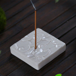 Buddha Gift Mini Auspicious Clouds Design Healing Stick Ceramic Small Incense Burner Decoration