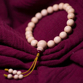 Buddha Gift Natural Abelia Biflora Wood Blessing Wrist Mala