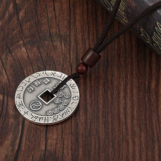 Buddha Gift Bagua Yin Yang Copper Coin Star Balance Energy Necklace Pendant