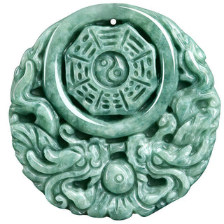 Buddha Gift Dragon Jade Yin Yang Balance Necklace String Pendant