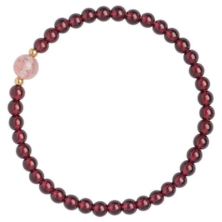 Buddha Gift Natural Garnet Strawberry Quartz Calm Bracelet