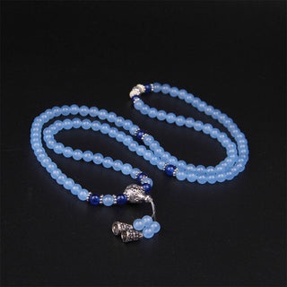 Buddha Gift 108 Beads Blue Crystal Healing Bracelet Mala