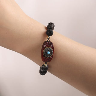 Buddha Gift Green Sandalwood Ebony Wood Sandalwood Om Mani Padme Hum Soothing Bracelet