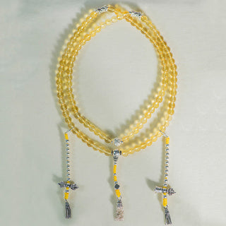 Buddha Gift 108 Mala Beads 925 Sterling Silver Natural Citrine Red Agate White Jade Prosperity Charm Bracelet