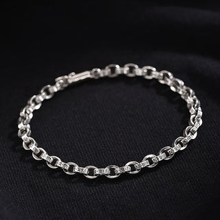 Buddha Gift 925 Sterling Silver Om Mani Padme Hum Carved Design Creativity Metal Bracelet