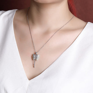 Buddha Gift 925 Sterling Silver Plated Gold Hetian White Jade Butterfly Blessing Necklace Pendant