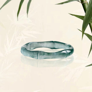 Buddha Gift Natural Jade Bamboo Prosperity Abundance Ring