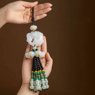 Buddha Gift FengShui Jade PiXiu Blessing Car Pendant Decoration