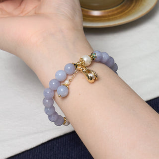 Buddha Gift Inner Peace And Stress Relief Aquamarine Jade Blue Bracelet Bangle Bundle