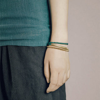 Buddha Gift Tibetan Various Agate Stone Copper Protection Triple Wrap Bracelet