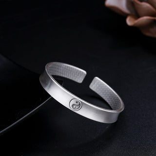 Buddha Gift 999 Sterling Silver Yin Yang Auspicious Clouds Balance Harmony Bracelet